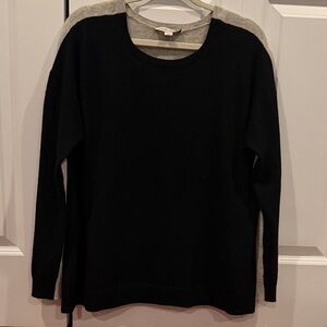 Cashmere Black and Gray Women's Sweater